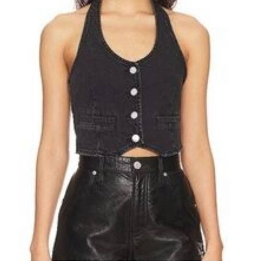 ROLLA'S Black Button-Front Tank Top
